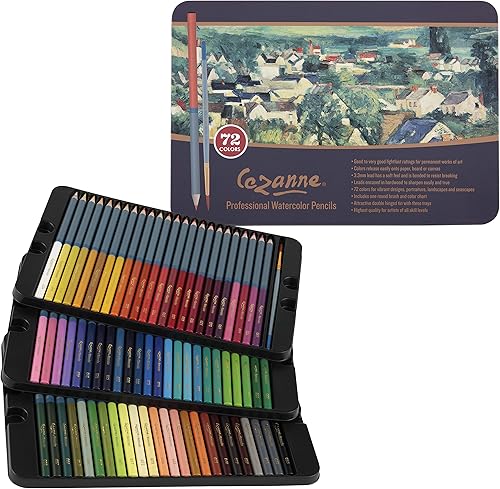 Creative Mark Cezanne - Juego de 72 lápices de acuarela, calidad de artista profesional, núcleo suave, para pintura de acuarela, colorear, dibujar,