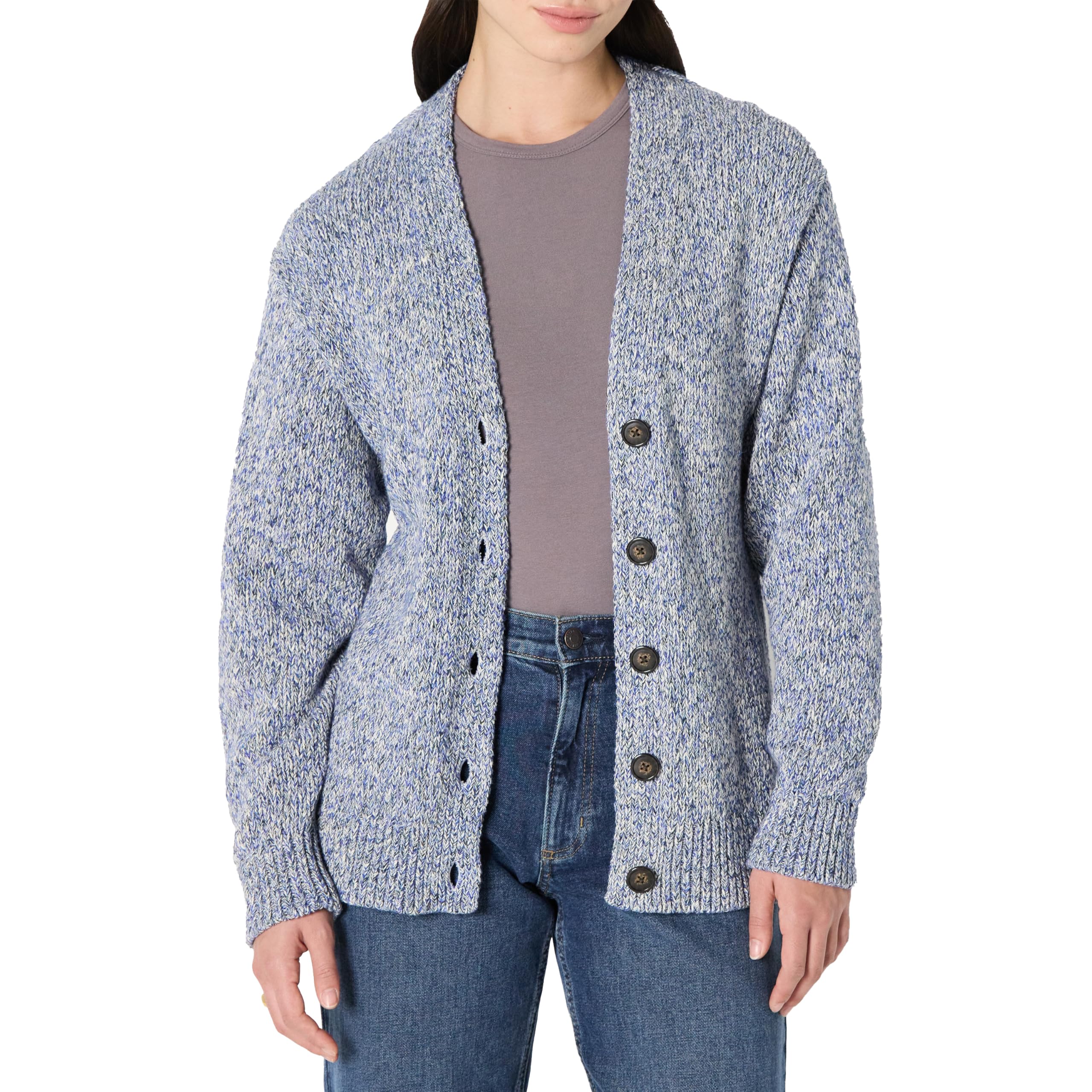 Amazon Essentials Demis Pick Womens Oversized-Fit Multi-Color Heavyweight Button-Up Cardigan