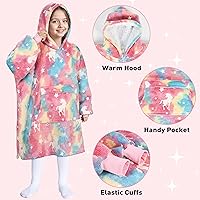 Vista 33 de Catalonia Blanket Hoodie for Kids, Oversized Wearable Sherpa Sweatshirt Pullover for Teens Youth, Gift Idea