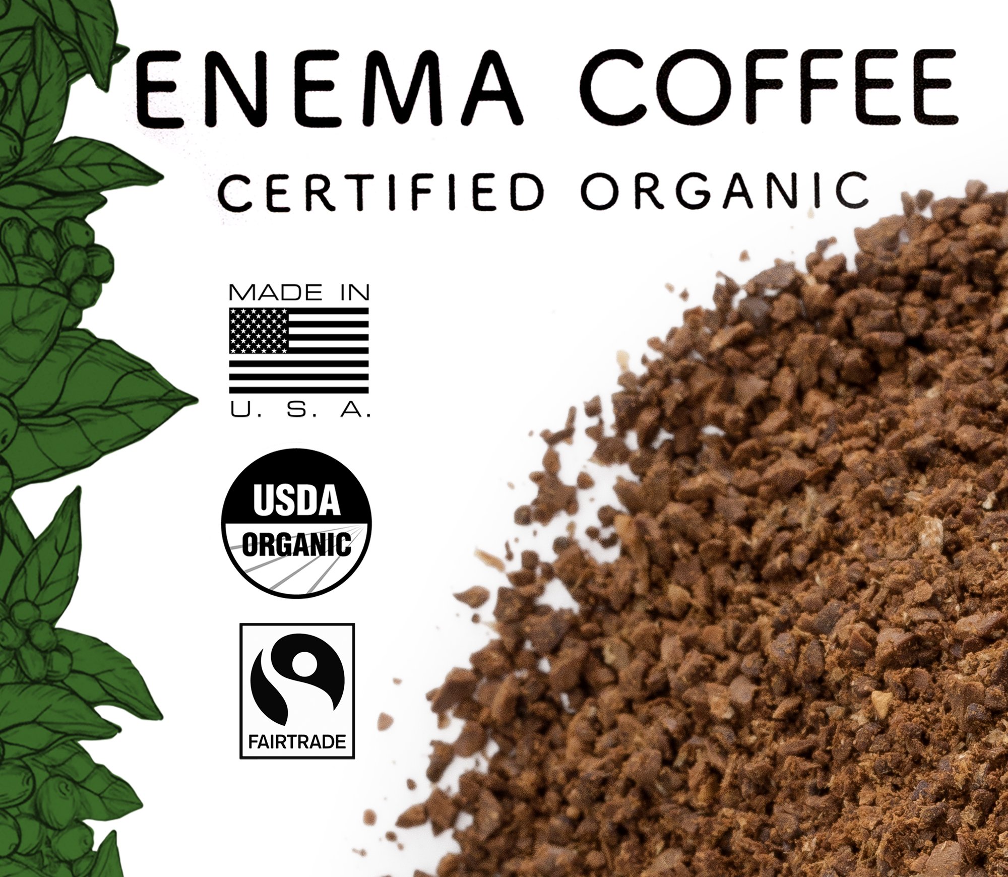 PE Premium Enema Organic Enema Coffee (1LB) Light Roast, Medium Ground Formulated For Gerson