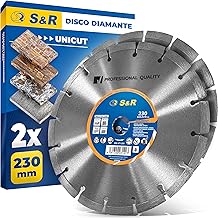 S&R Diamond Cutting Disc Grinder 230 mm Concrete, Stone, Bricks. Set of 2 Universal Diamond Turbo Discs