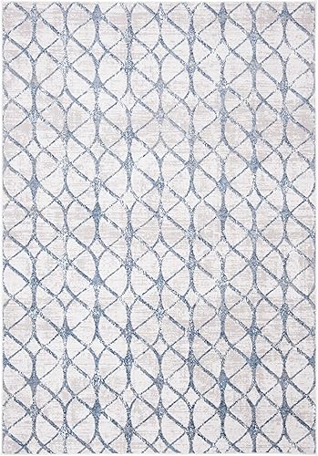 Miniatura 47 de SAFAVIEH Amelia Collection - Alfombra de área de 5.3 x 7.6 pies, color gris y azul marino, diseño geométrico, no desprende pelusa y de fácil