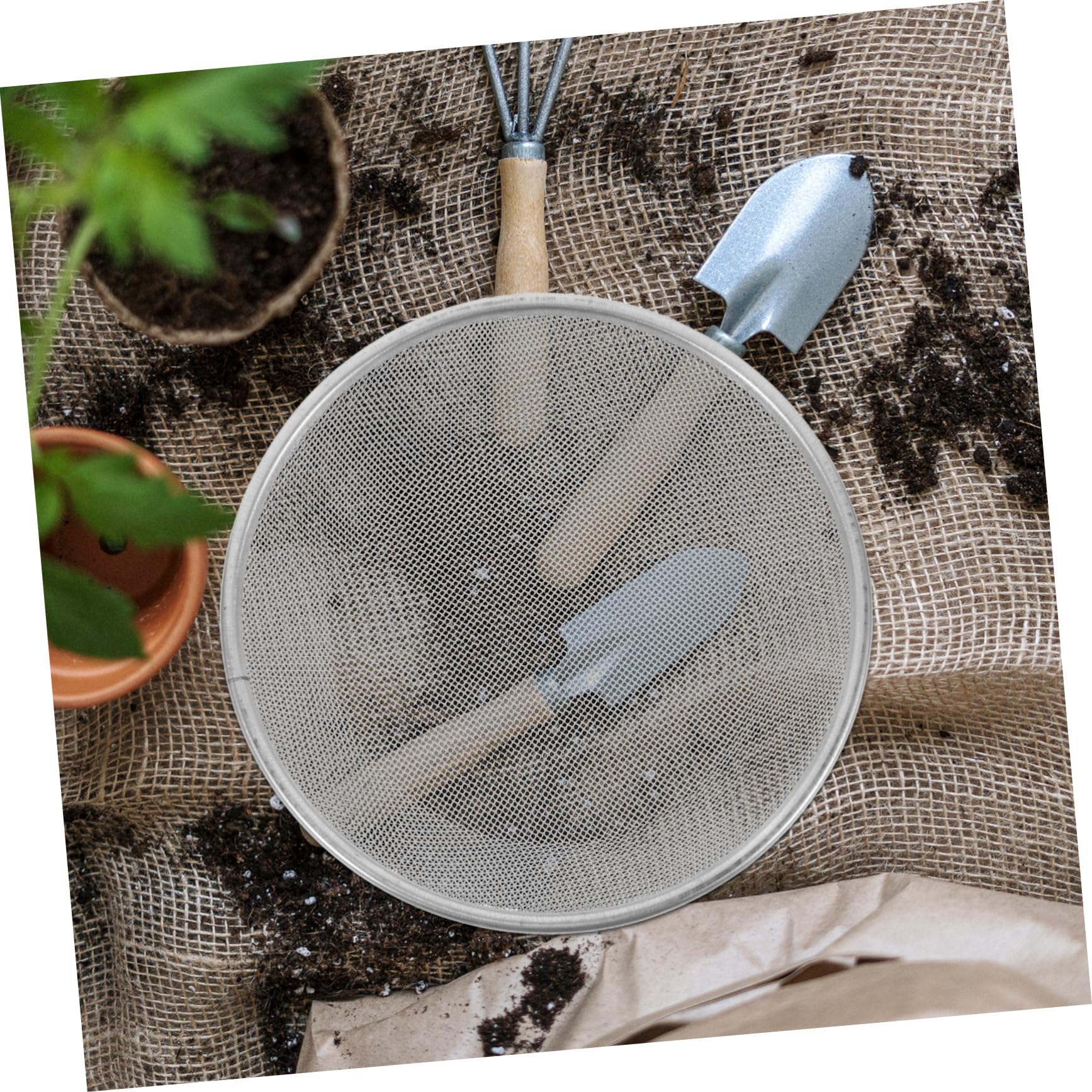 Setaccio da Giardinaggio in Acciaio Inox, Diametro 30 Cm