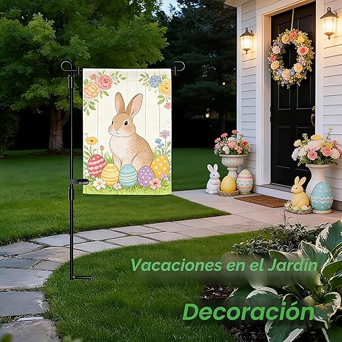 Miniatura 2 de HOOSUN - Soporte de bandera de jardín, soporte de bandera de jardín de alta calidad, poste de metal con revestimiento en polvo resistente a