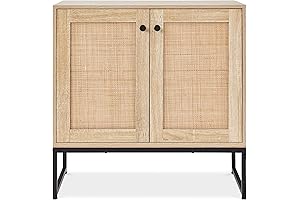 Best Choice Products Rattan 2-Door Entryway Storage Cabinet
