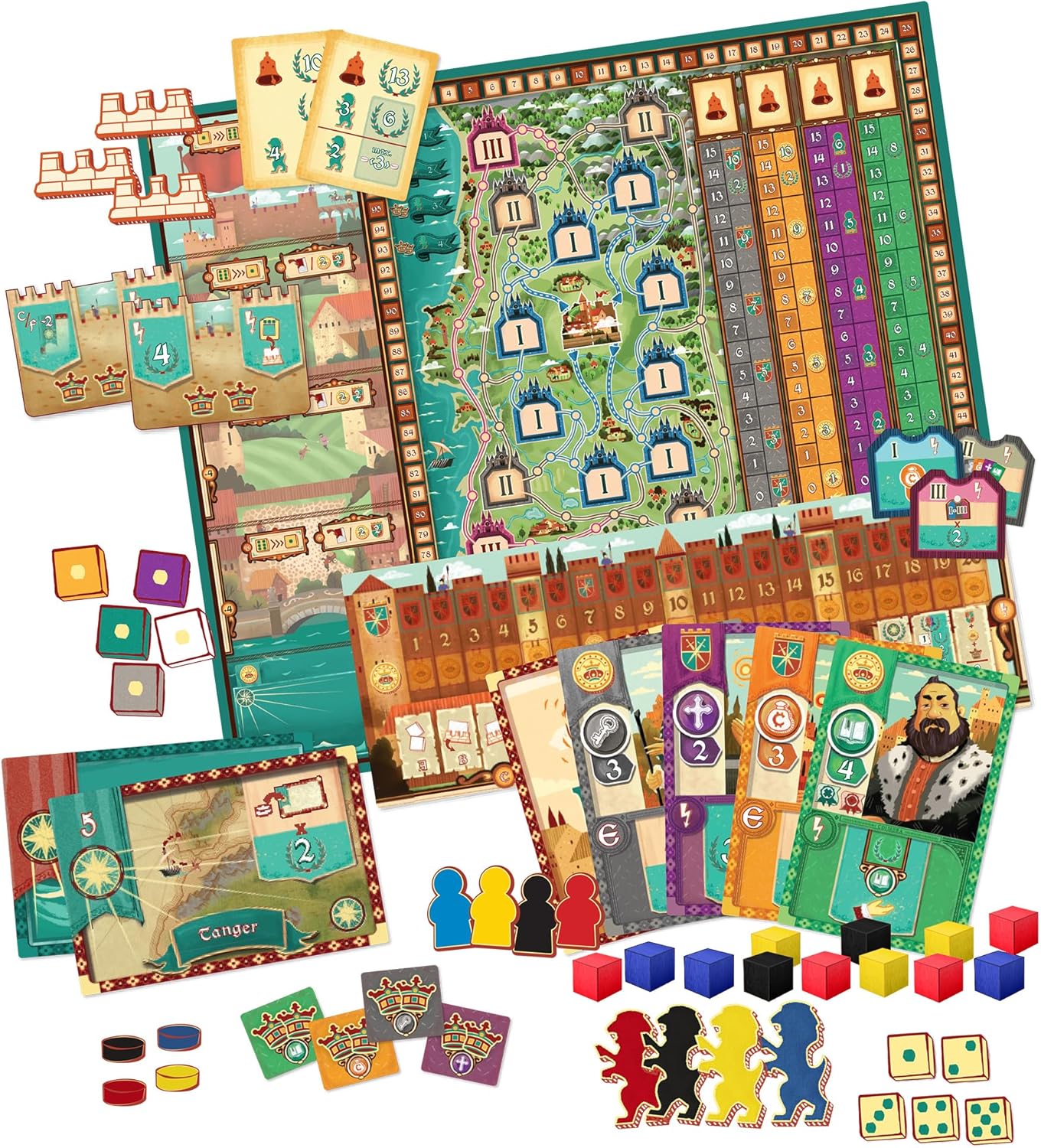 Coimbra Board Game - Renaissance Strategy Game with Innovative Dice Mechanism for Kids & Adults, Ages 14+, 2-4 Players, 60-90 Minute Playtime, Made by Eggertspiele