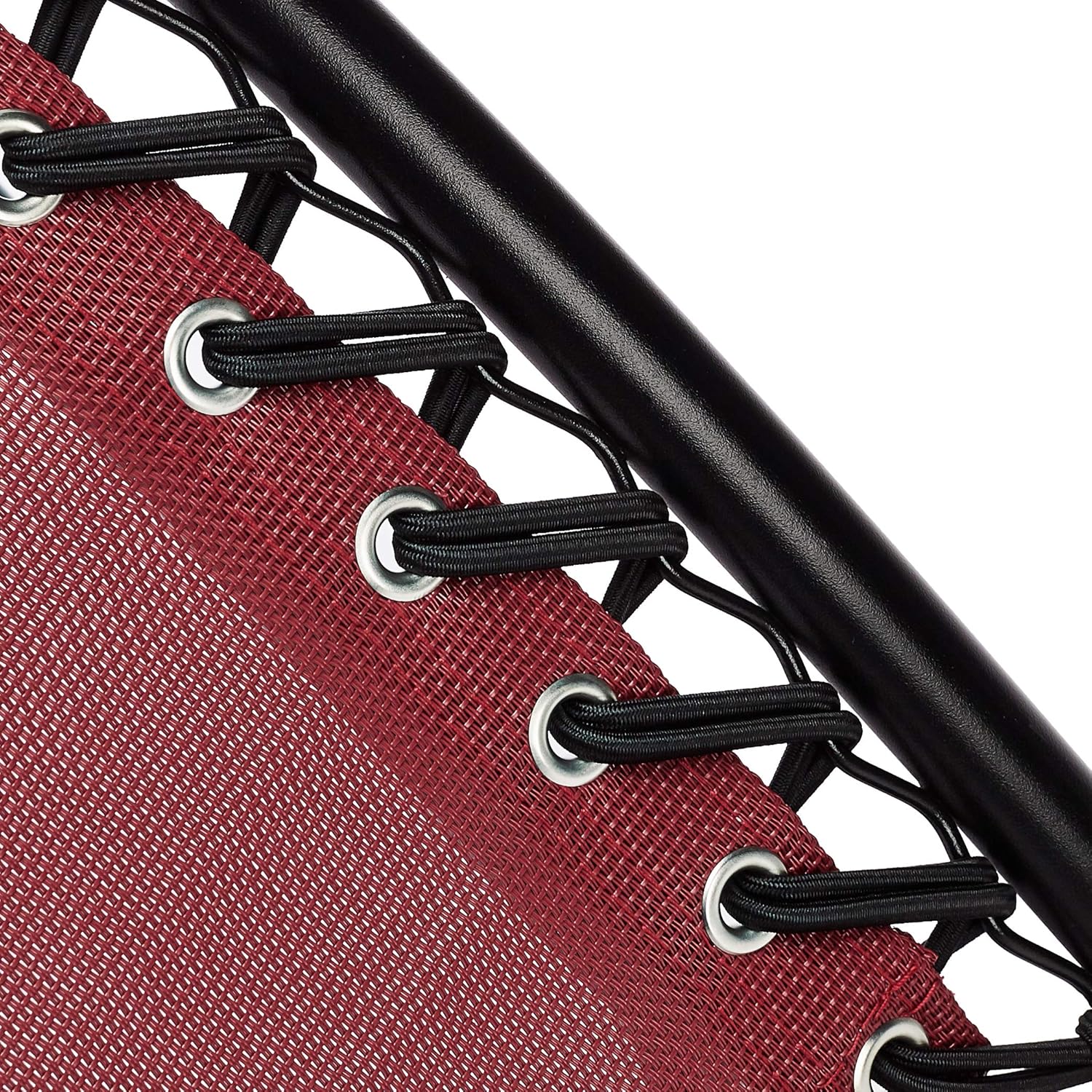  Basics Textilene Outdoor Adjustable Zero Gravity Folding Reclining Lounge Chair with Side table and Pillow - Pack of 2, Red