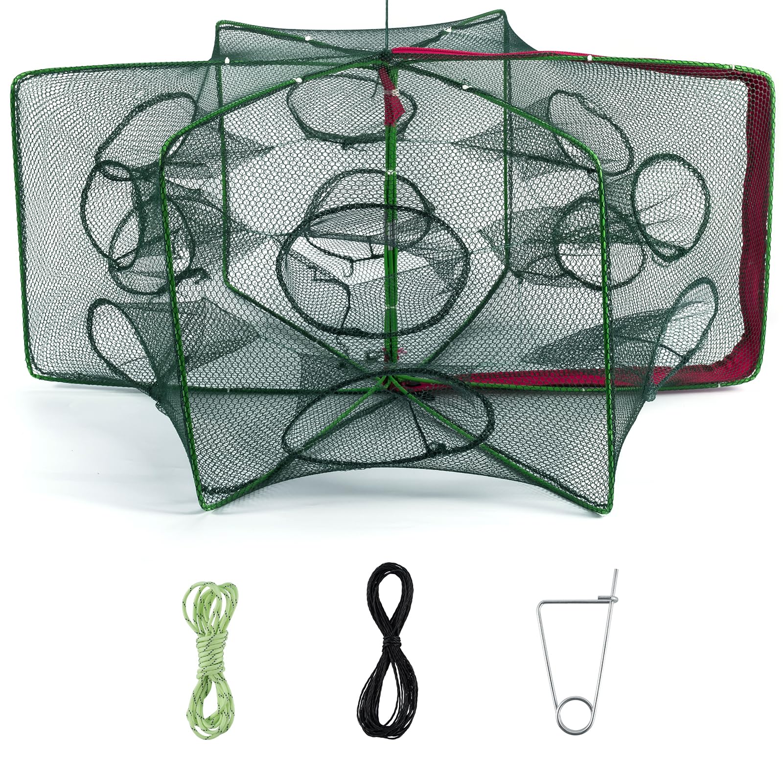 collapsible crab and fish trap Portable Net & Basket - Foldable Fishing commercial fishermen BRILISLE 2PCS or 1PCS Crab