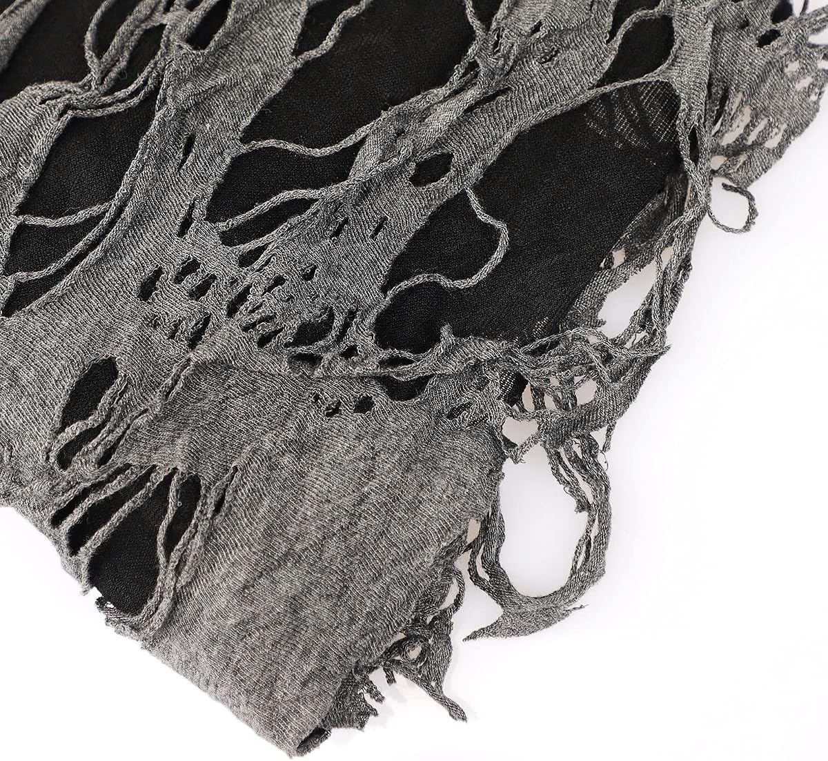 Hooded Sorcerer Cloak Creepy Cloth Cape Gruesome Ghostly Halloween Costume Black - Image 5