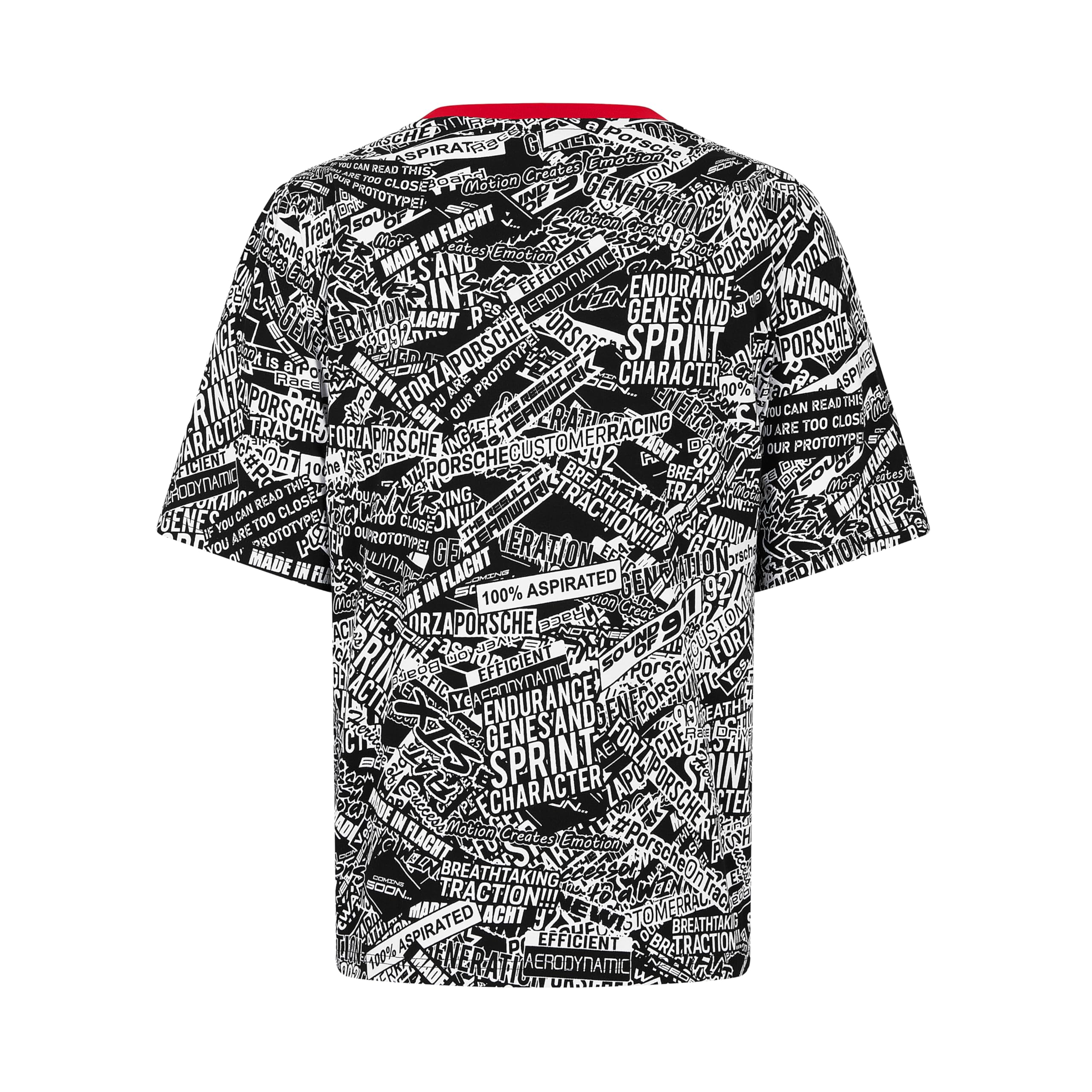 Porsche Motorsport Überall Bedruckt Übergroßes T-Shirt – Schwarz