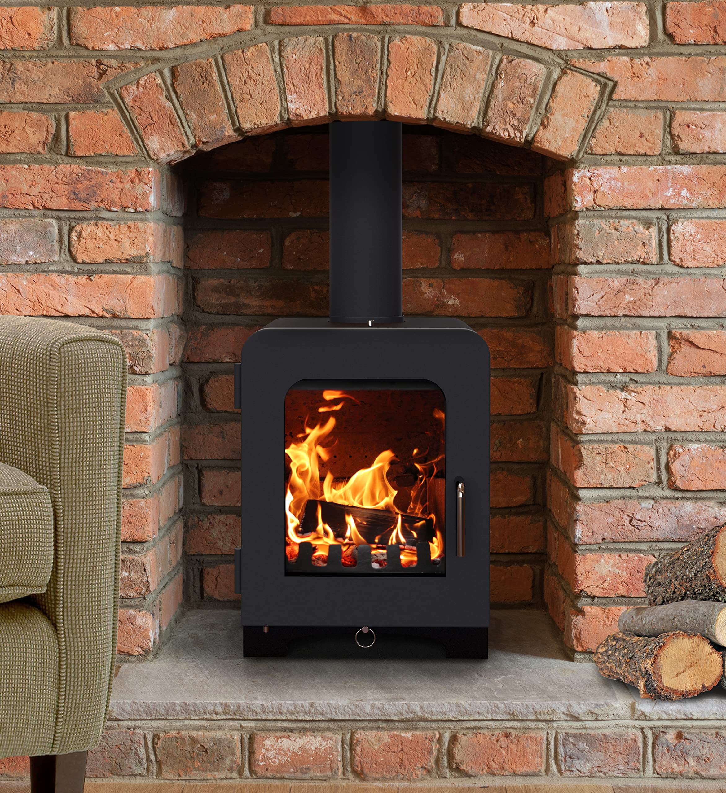Saltfire ST2 Multifuel Woodburning Stove 5kW DEFRA Approved EcoDesign Clean  Burn High Efficiency Wood Coal Log Burning Stove Modern : Amazon.co.uk: DIY  u0026 Tools