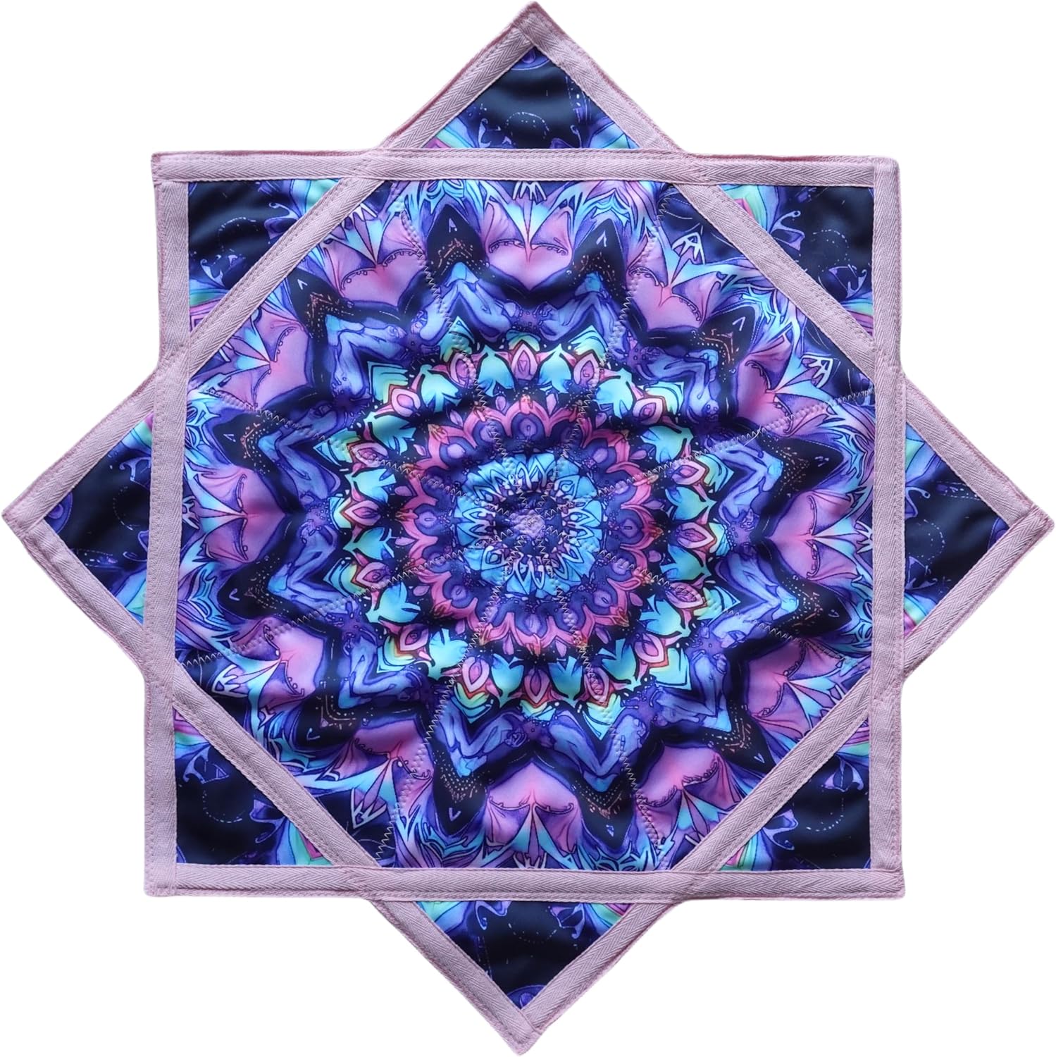 Flow Star (UV Reactive) Beginners Cloth Spinning Easy to Rotate Juggling and Skill Toy Fingertip Rotating Flow Toy Dapo Star Blue&Pink（R05-style3）