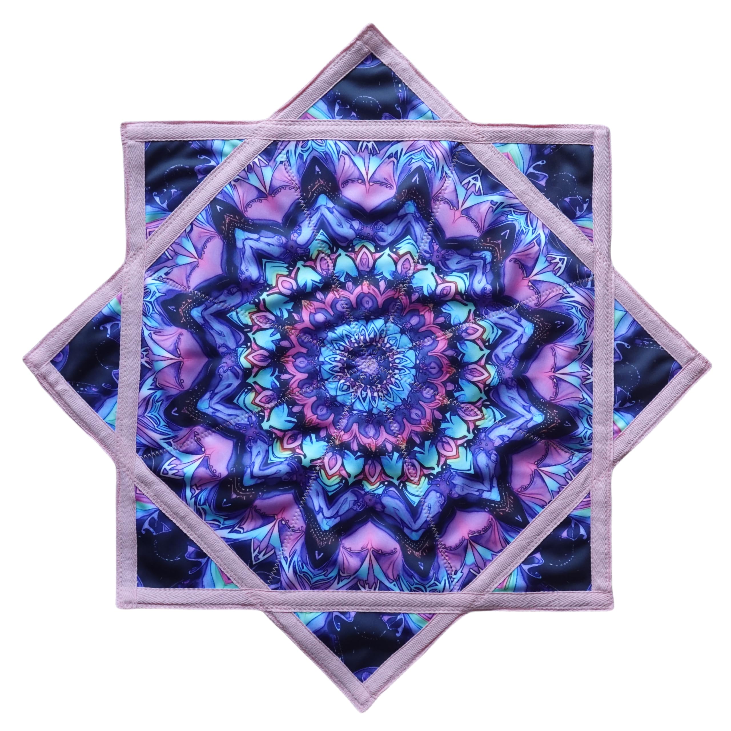 BVCY Flow Star (UV Reactive) Beginners Cloth Spinning Easy to Rotate Juggling and Skill Toy Fingertip Rotating Flow Toy Dapo Star Blue&Pink（R05-style3