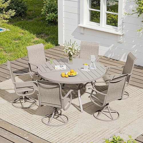 Miniatura 51 de VICLLAX Muebles pequeños de exterior de 3 piezas, 2 sillas giratorias de patio y mesa redonda pequeña para 2, sillas de carbón oscuro y negro Carbón