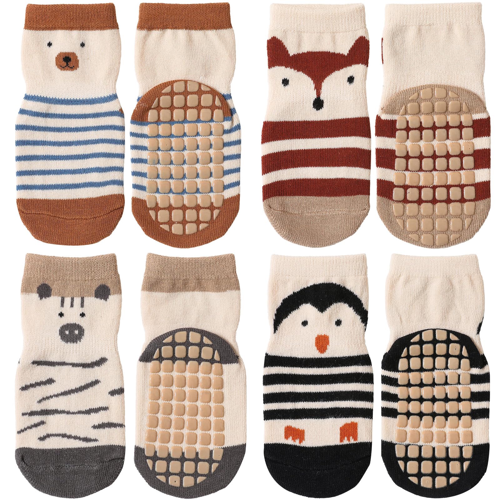 Simpeak Socken Baby ABS Socken Baby Anti Rutsch Rutschfeste Babysocken Junge Mädchen Stoppersocken Baby 1-3 Jahre alt Dünner Frühling und Herbst M
