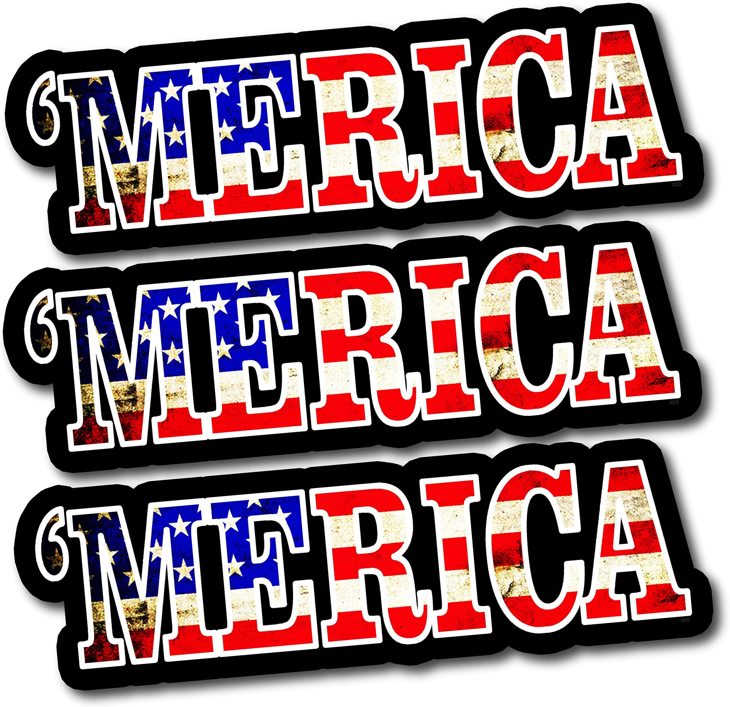 Merica Decals for Trucks Quality Merica Flag Decal Merica Bumper Sticker for Cars or Truck Large Sticker 1010