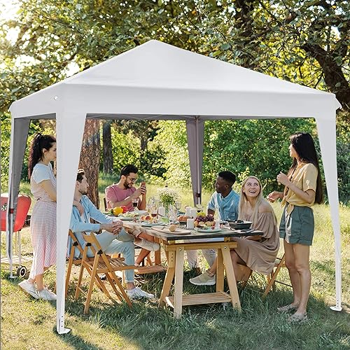 Miniatura 6 de AsterOutdoor JS-SW1010WHI - Toldo plegable impermeable de 10 pies x 10 pies con paredes laterales, altura de patas ajustable, bolsa de transporte