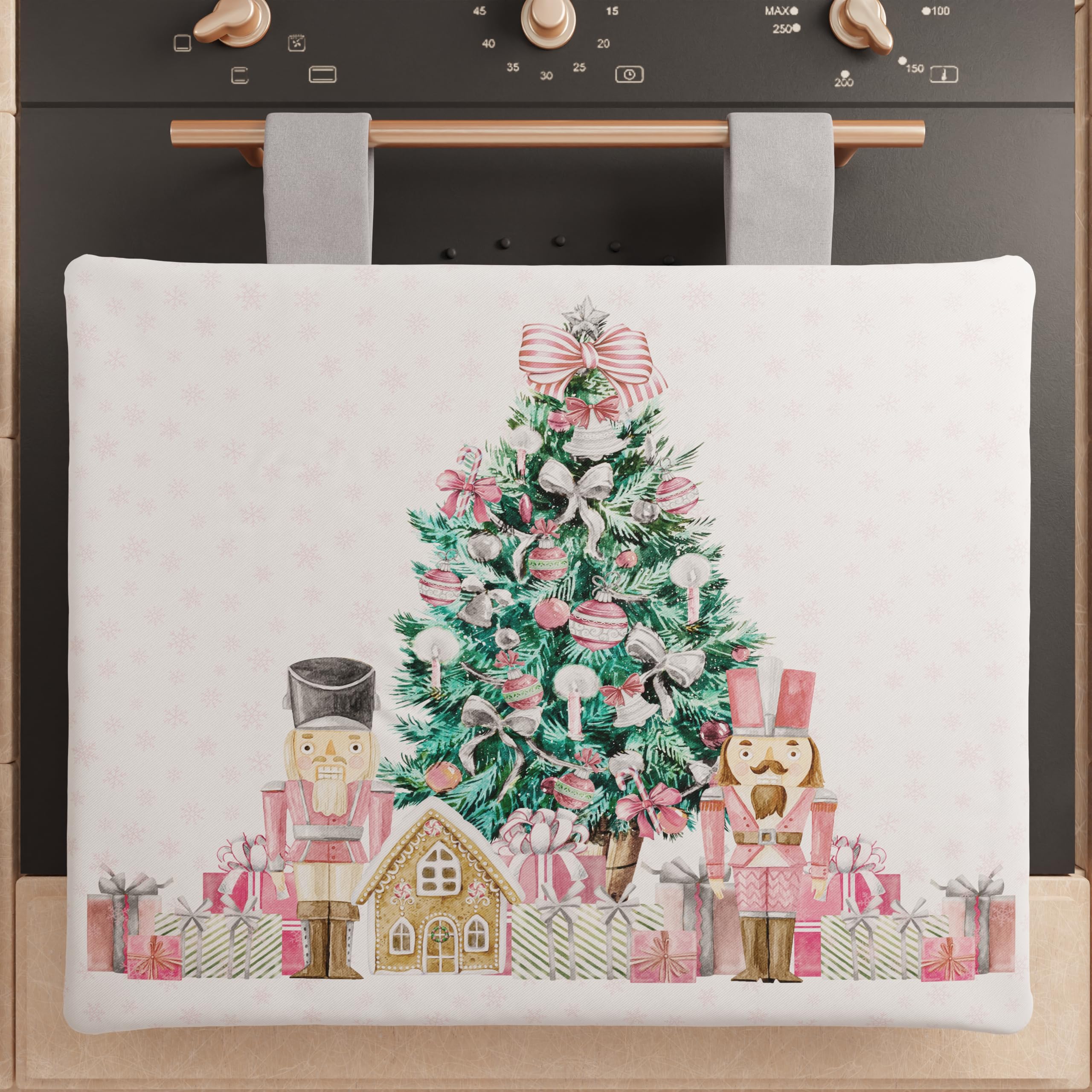 PETTI Artigiani Italiani - Christmas Oven Cover, Christmas Kitchen Oven Cover, 40x50 cm Oven Cover, Pink Soldier Oven Cover, 100% Made in Italy