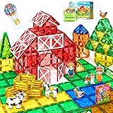 Picture of Magnetic Tiles Toys with Farm Animals for 3+ Year Old Toddler, Magnetic Blocks Building Toys for Kids Ages 3-5 5-7 Girls Boys, Classroom Must Haves