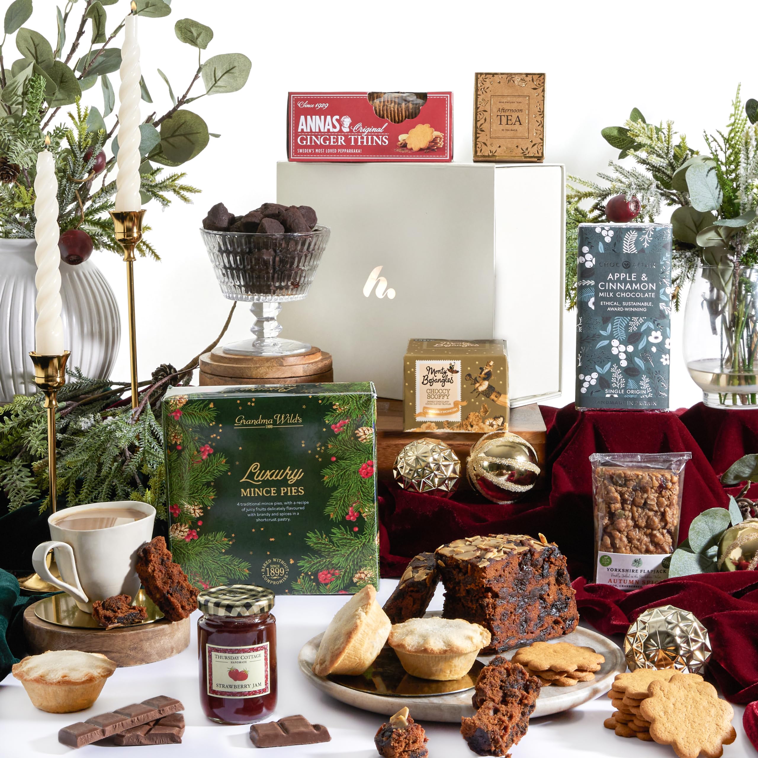 Buy Afternoon Tea Themed Christmas Hamper With Luxury Biscuits, Mince