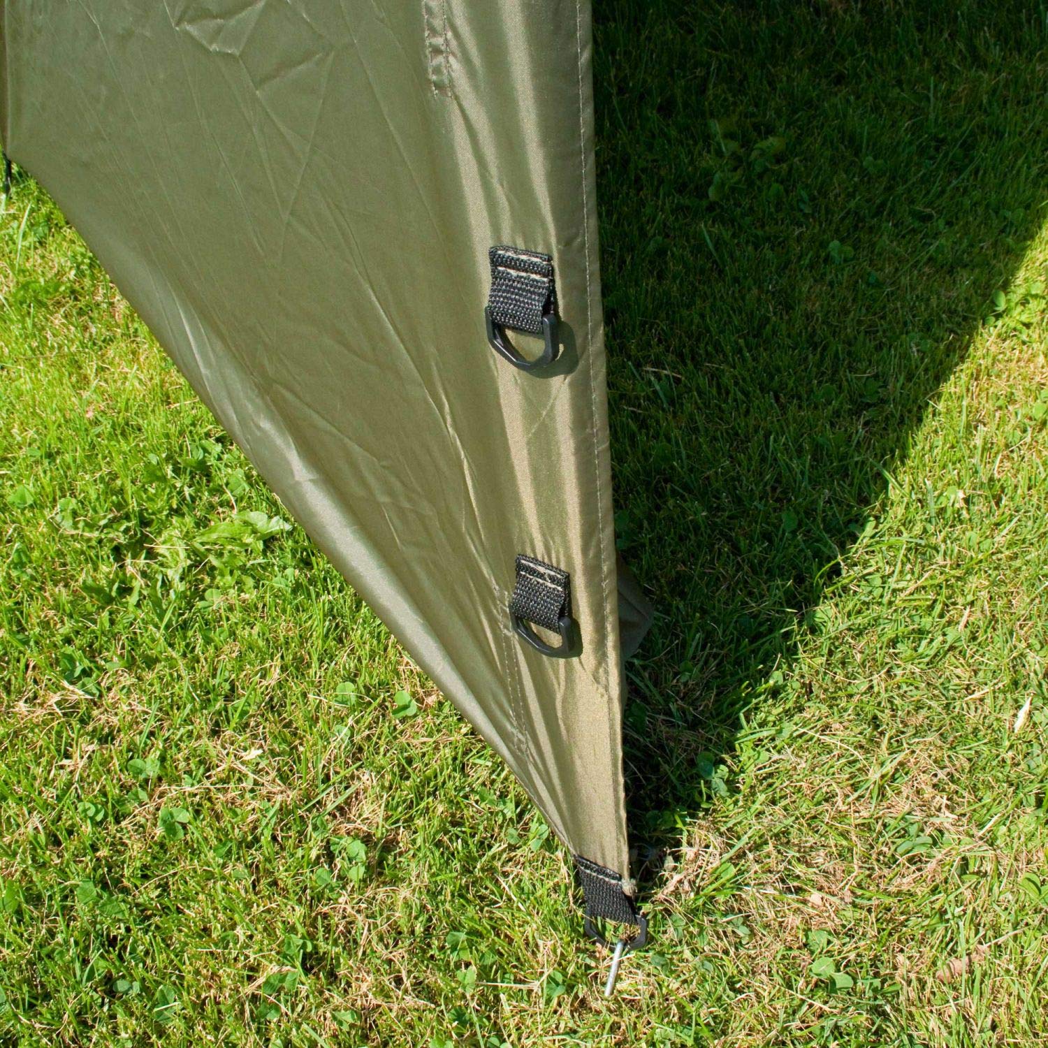 Oval Squat Brolly - 300cm | inkl. Türstangen und Storm Caps | Schirmzelt | Angelzelt