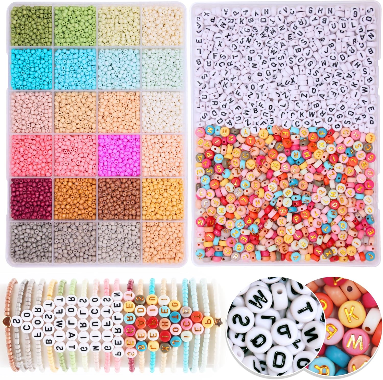 Glasperlen Set Für DIY Schmuck - 240 Perlen In Schwarz/Weiß Für Armbänder & Halsketten