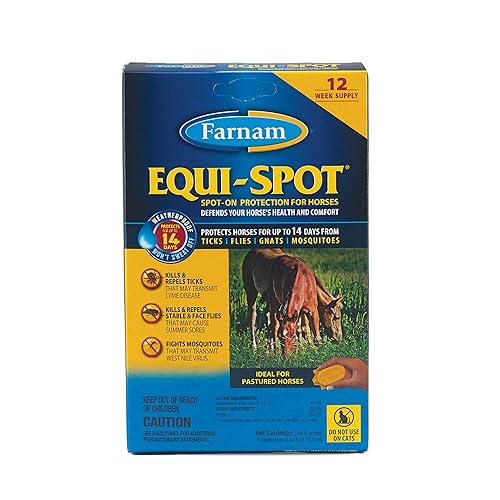 Farnam Equi-Spot, Horse Fly Control, Long-lasting Protection, 6 Applications, 12-Week