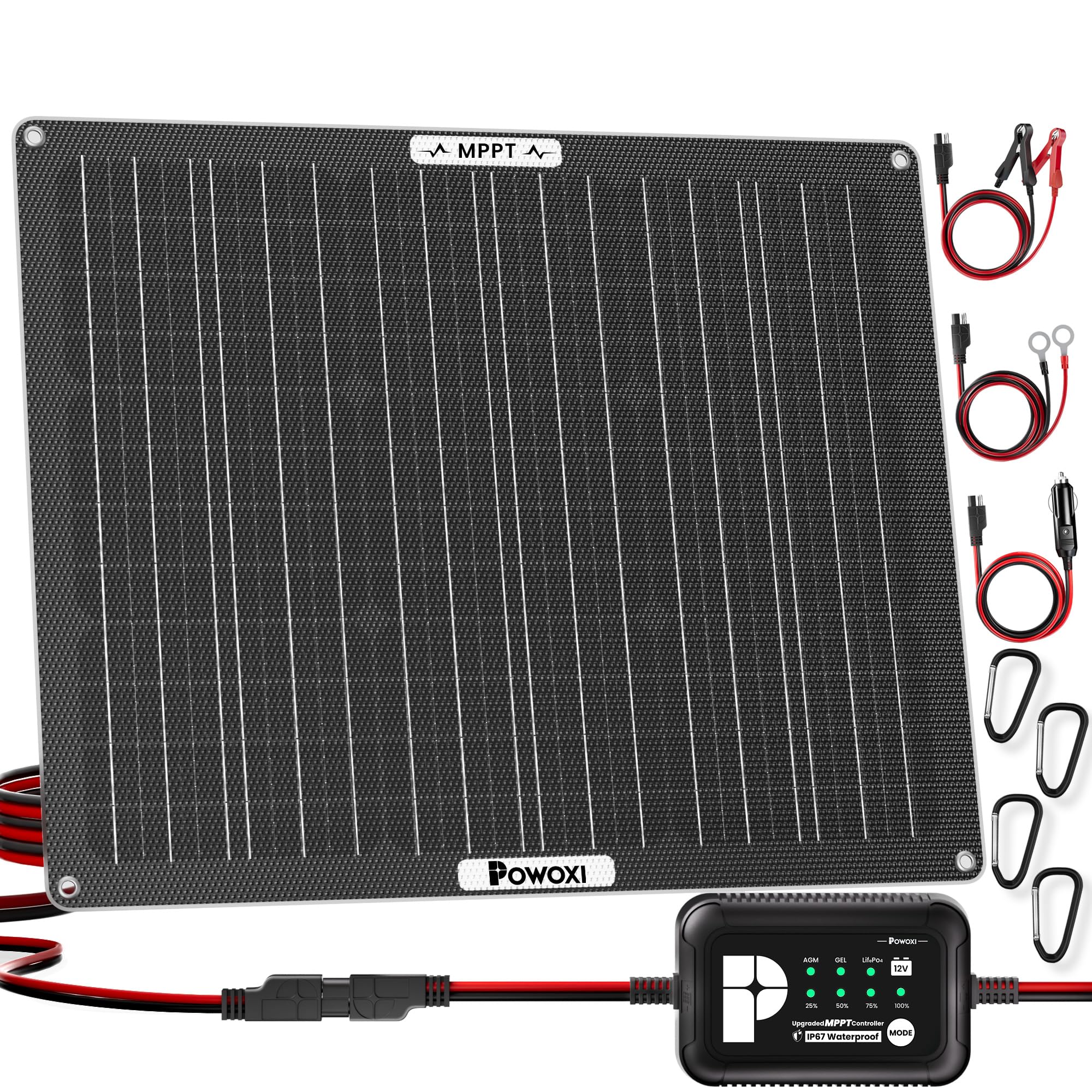 POWOXI 50W Solar Battery Charger