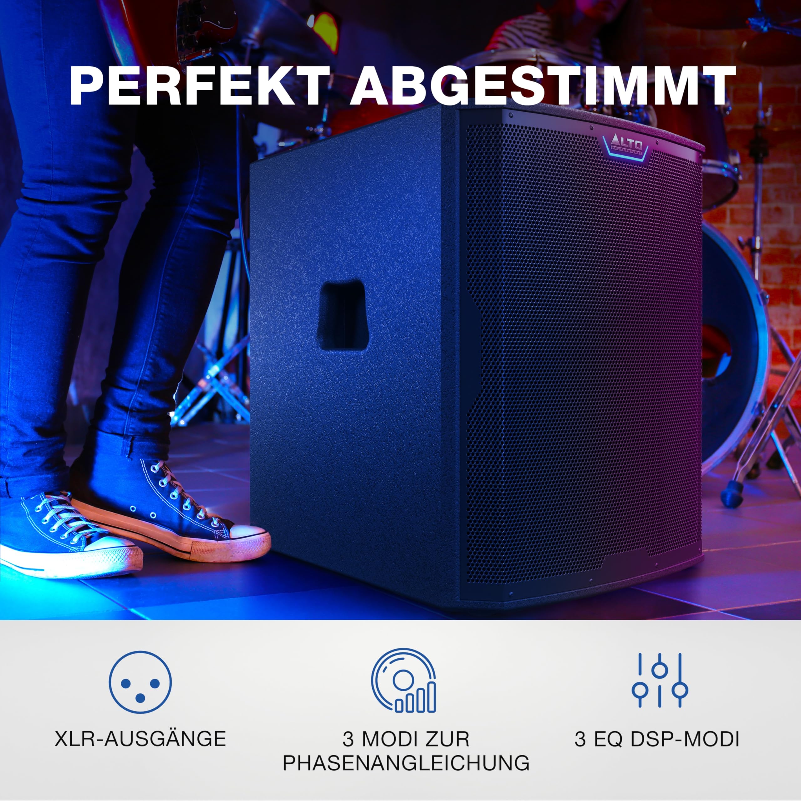 ALTO TS18S 2500 Watt 18-Zoll Subwoofer, Aktiver PA-Lautsprecher mit 6 DSP-Modi, Einfacher Aufbau, 137dB, 3-Zoll Schwingspule, Druckvoller Bass