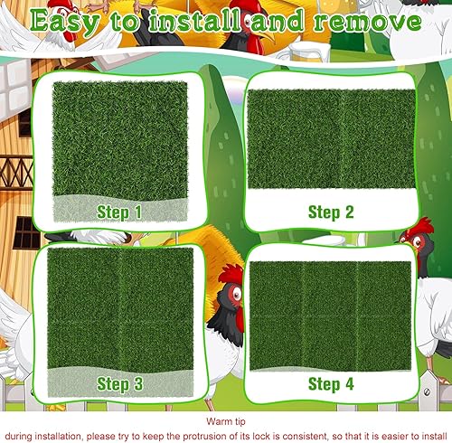 Miniatura 7 de Zhengmy Juego de 12 almohadillas de anidación de pollos, caja nido, almohadillas de anidación lavables para gallinero, alfombra de césped