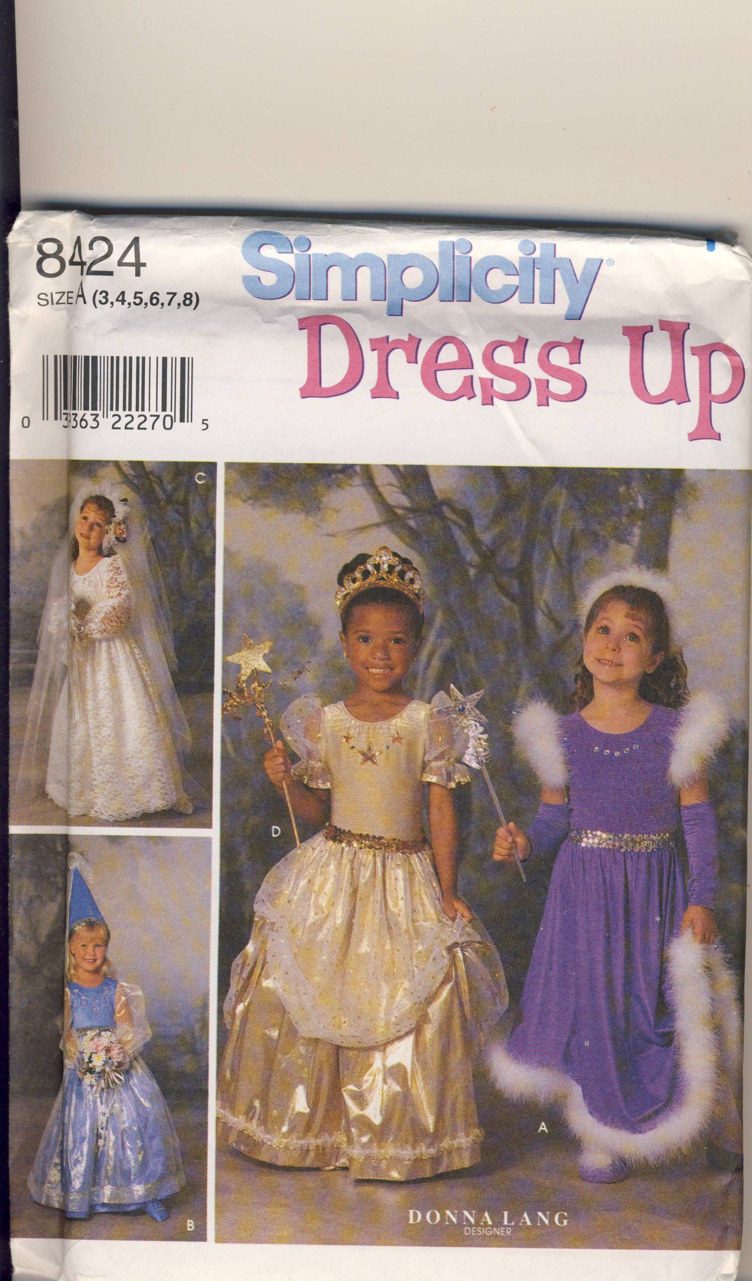 Patron couture Simplicity 8424 robe déguisement enfant taille 3 4 5 6 7 8 ans