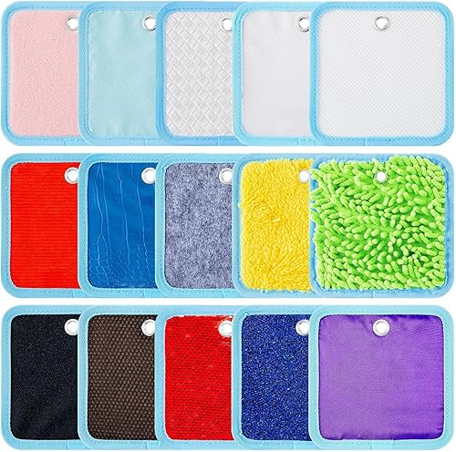 Miniatura 7 de Haull 15 piezas de mini alfombrillas sensoriales redondas sensoriales para habitaciones con textura, juguetes sensoriales táctiles educativos, panel