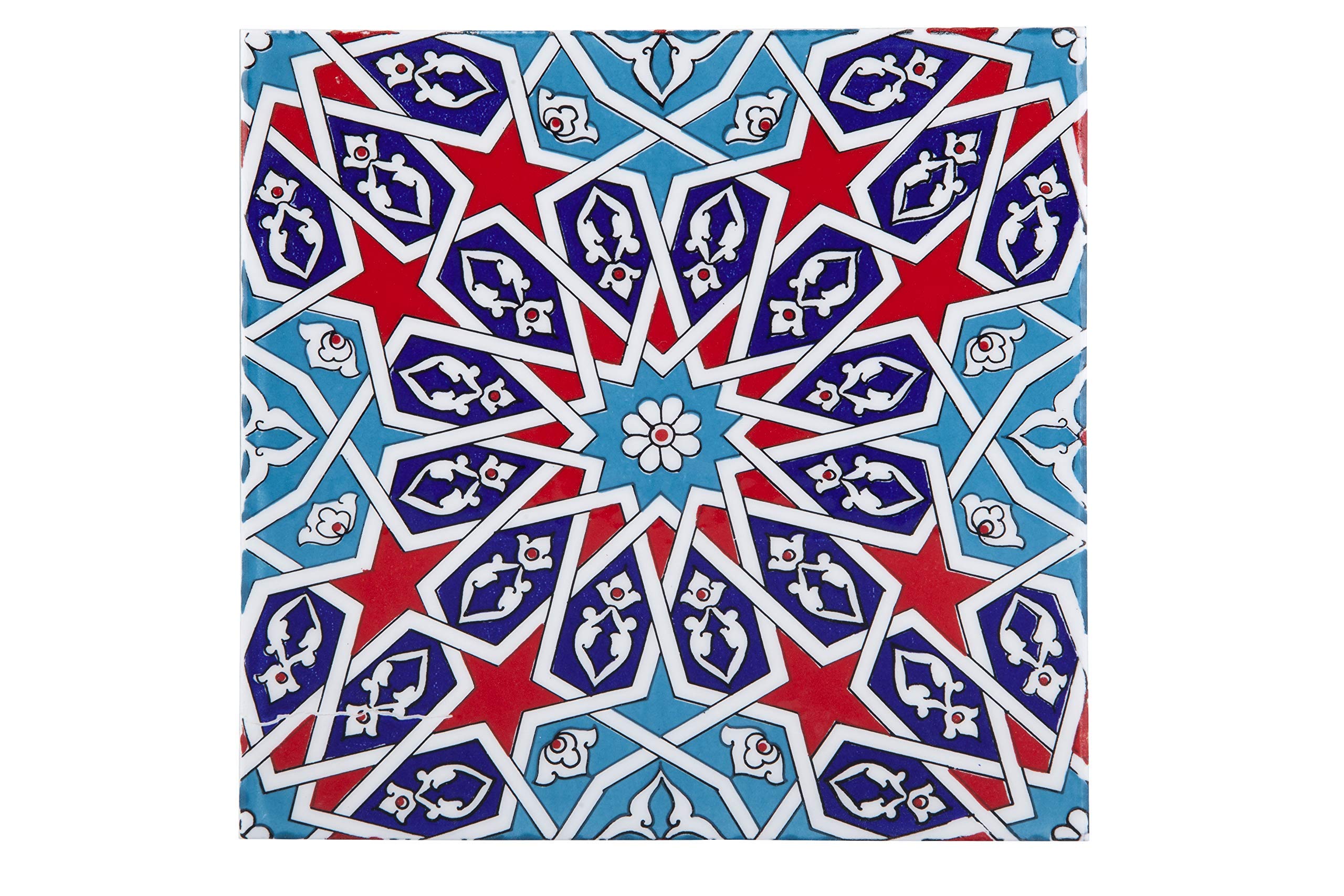 Cerames Asli- Keramische Wandfliesen für Bad und Küche im Mosaikstil - 1 Packung mit 12 dekorativen Fliesen (0,48m2) aus der Türkei - 20x20 cm - Ideal für Rückwand Küche oder Wandfliesen Bad