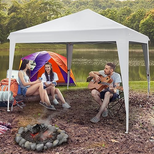 Miniatura 9 de AsterOutdoor JS-SW1010WHI - Toldo plegable impermeable de 10 pies x 10 pies con paredes laterales, altura de patas ajustable, bolsa de transporte