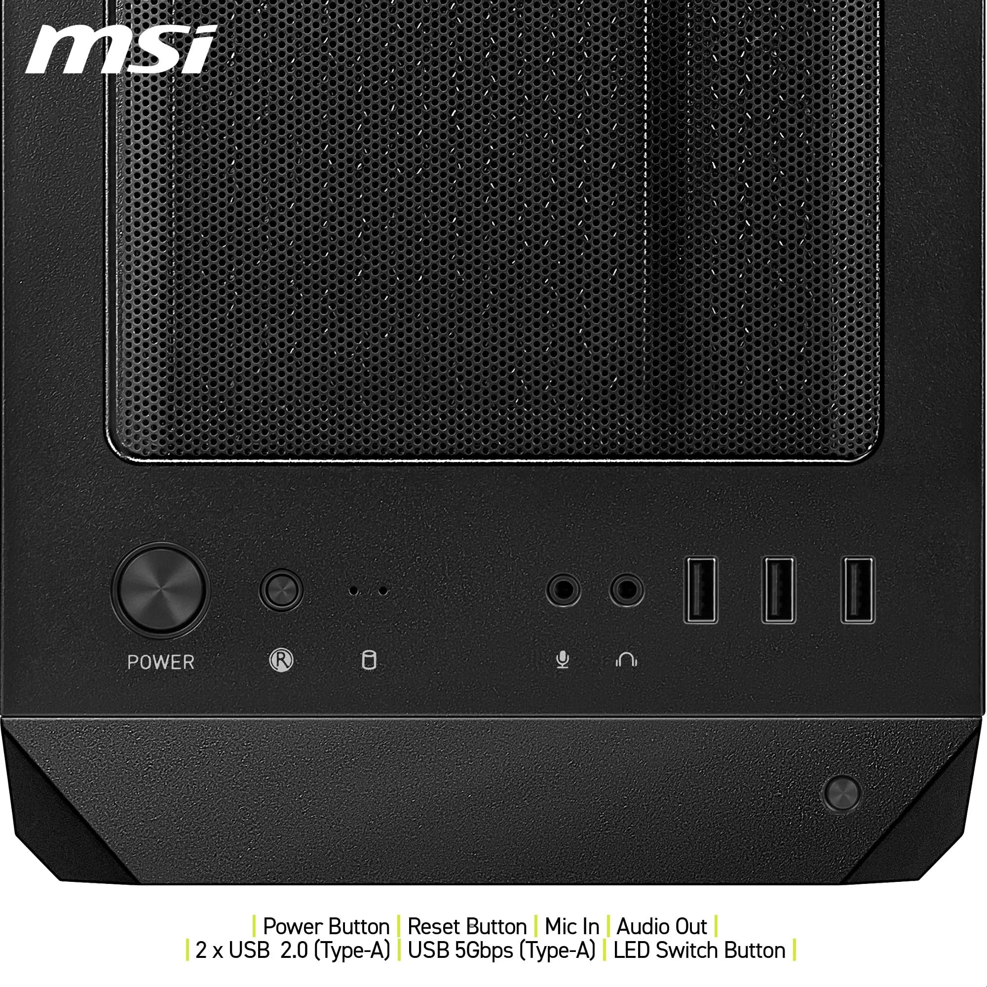 MAG Forge M120R Airflow - Mini-Tower PC-Gehäuse - Hoher Luftstrom, Micro-ATX-Kapazität, 240 mm Radiator-Unterstützung, Vier vorinstallierte ARGB-Lüfter, gehärtetes Glas-Seitenteil - Schwarz