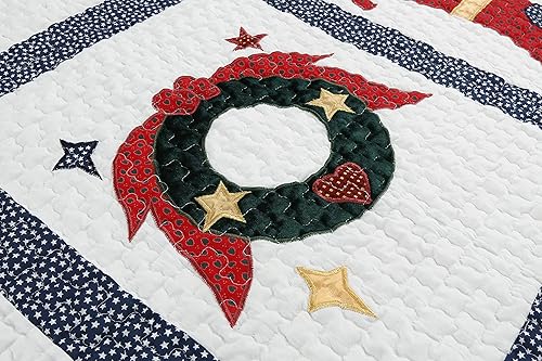 Miniatura 3 de Cozy Line Home Fashions Manta acolchada bordada de Navidad (feliz Navidad)