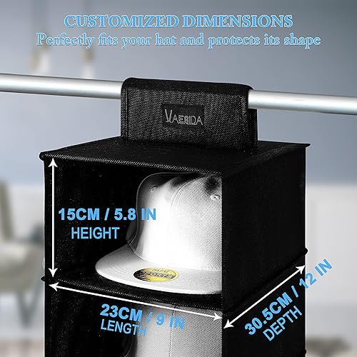 Miniatura 5 de VAESIDA Hat Rack for Closet, 10 Shelf Hanging Hat Organizer for Baseball Caps Storage, Hat Holder Organizer for Hat Display, Best Space Saving Hat