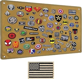 IronSeals Tactical Board Patch Organizer Holder Display with Loop Surface, Steel Ring and Flag Patch (S: 60 x 45 cm/ 23.6