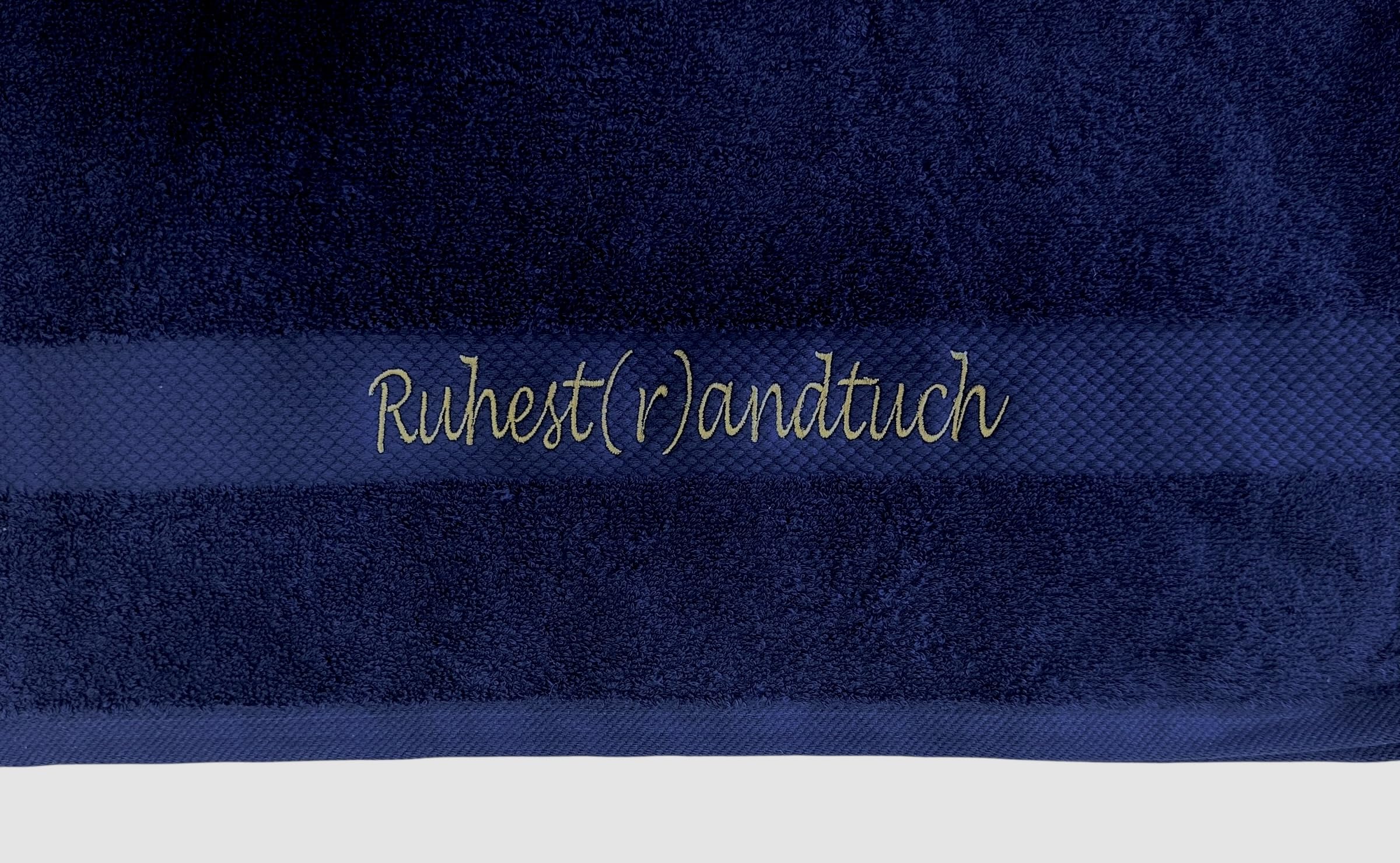 Arthi® Geschenk zum Ruhestrand Bade- Duschtuch inkl. Stickerei Ruhest(r) andtuch100% Baumwolle 50x100cm / 100x150cm nützliche Geschenke (Marineblau, 100x150)