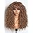 GORGIUS Veralux Blend Human Hair Curly Wig with Bangs Cinnamon Brown Shaggy Curl Glueless Bang Wig with True Scalp Upgraded with Natural Human-Hair-Like Premium Synthetic Fiber