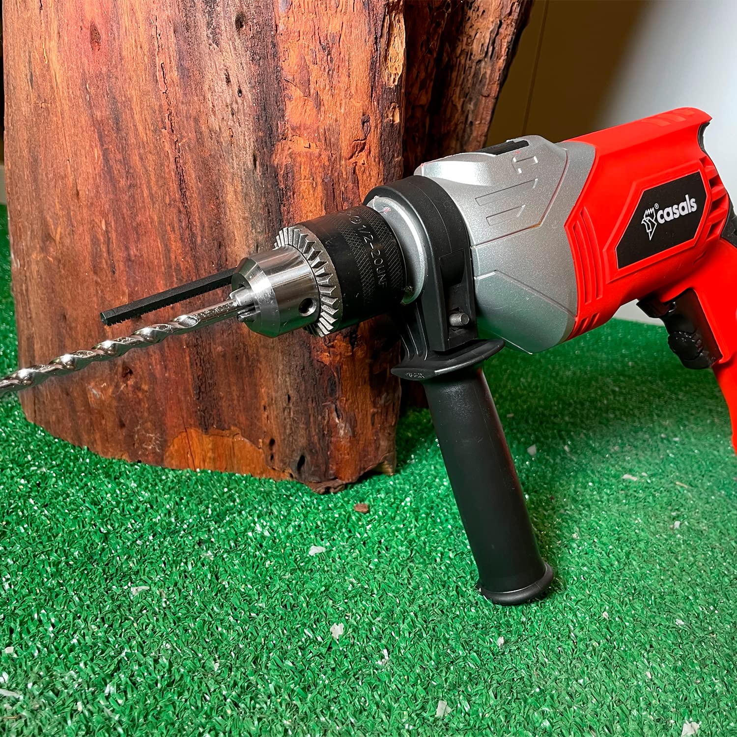 Casals - Trapano a percussione da 500 W | 0-3000 RPM Velocità variabile | Impugnatura ergonomica | Ø Forato MAX Acciaio (10 mm); Legno (24 mm), Calcestruzzo (13 mm) | Mandrino | Design Compatto Rosso