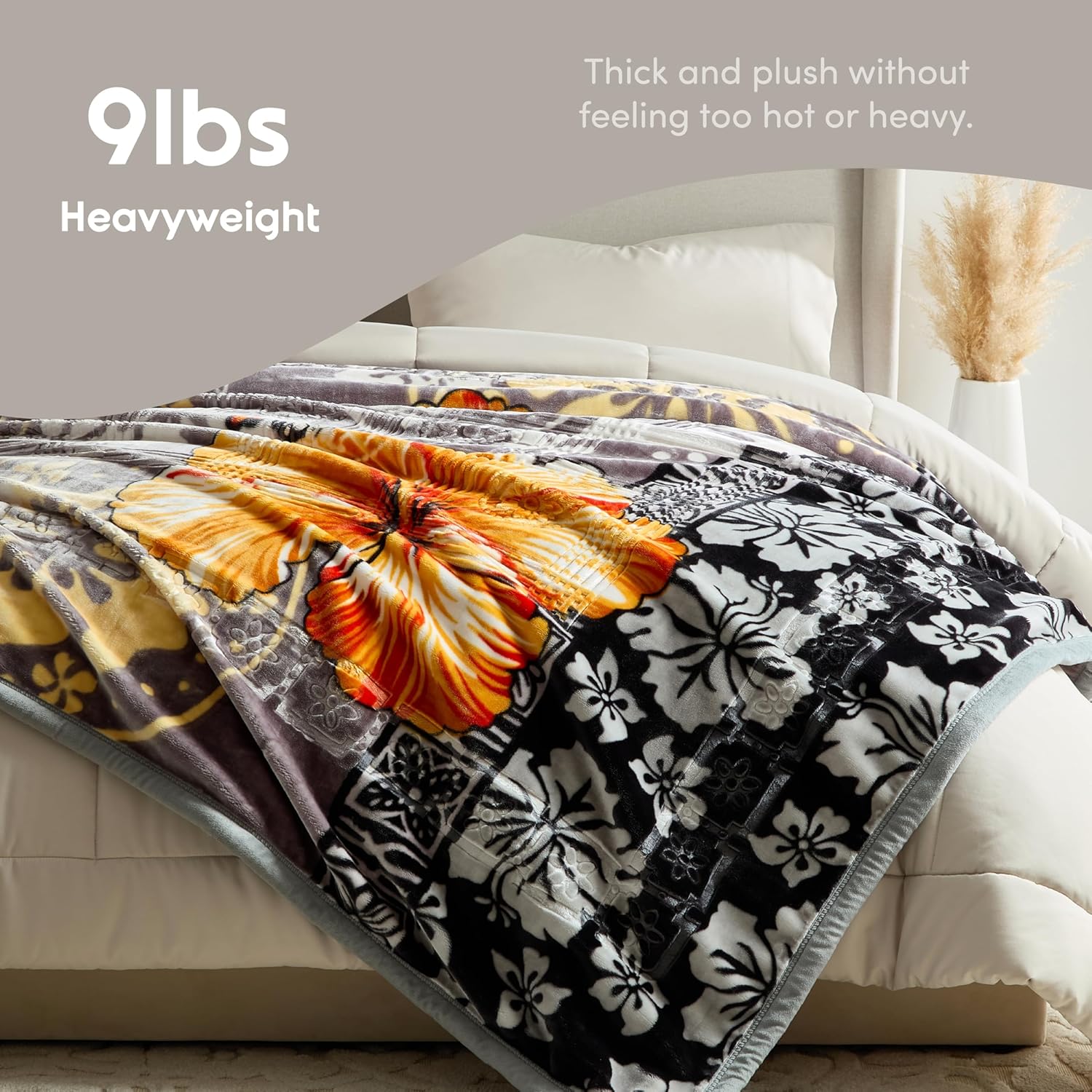 Nestl Korean Mink Blanket Queen Size - 9 Lbs Velvet Fleece Korean Blanket - 2 Ply Warm & Thick Winter Blanket - Wrinkle & Fade Resistant - 79 x 94 Inches (Grey) - Image 4