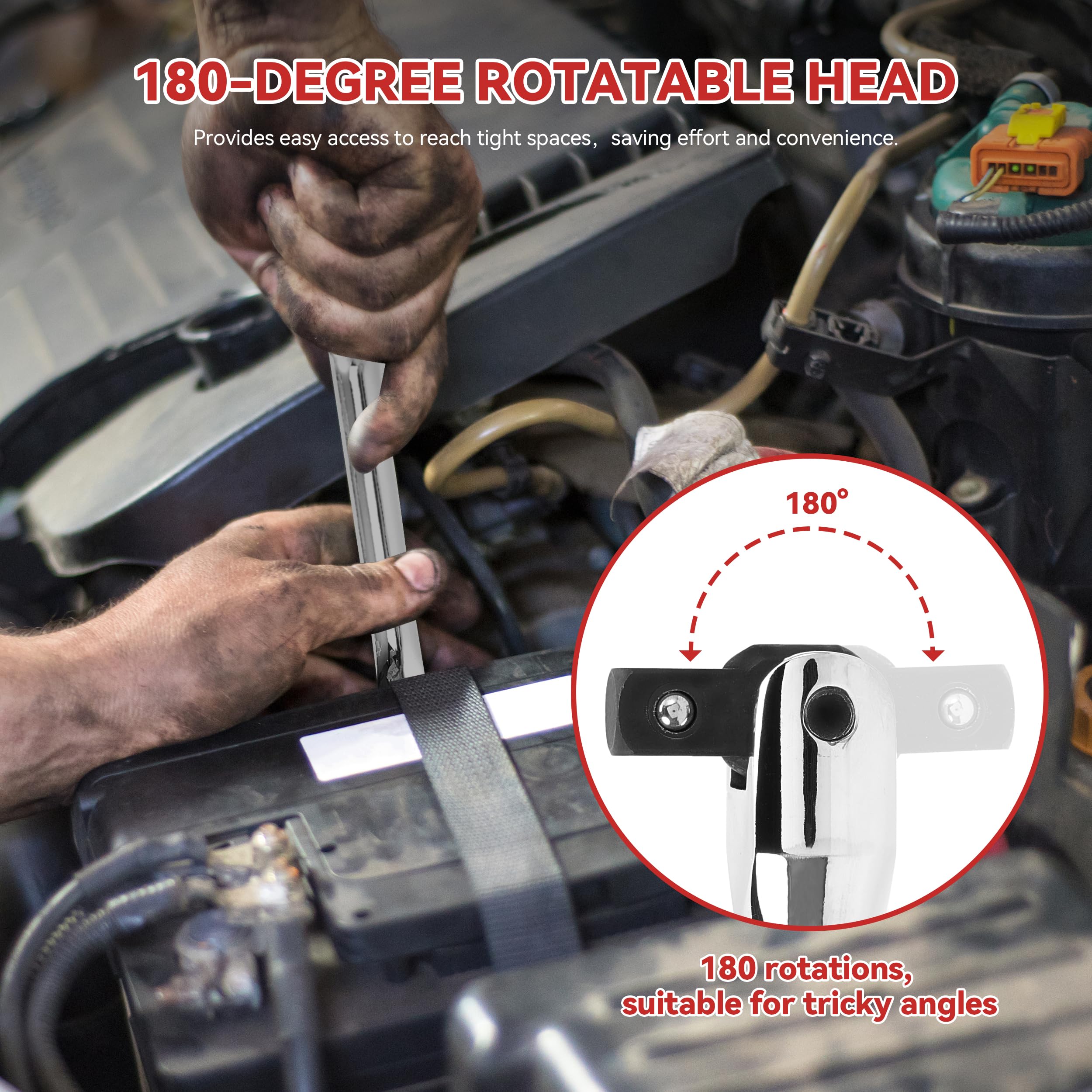 KOOPOOL Breaker Bar Set - 10 Piece Drive Set -9