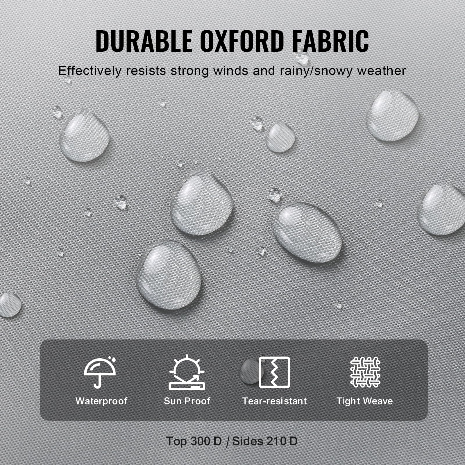 VEVOR Funda para Caravana de Tela Oxford 300D, Resistente al Viento y Antidesgarro, Clase A, con Bolsa de Almacenamiento, Parches de Reparación, Correas y Fundas de Neumáticos, 9,8 x 2,7 x 2,8 m