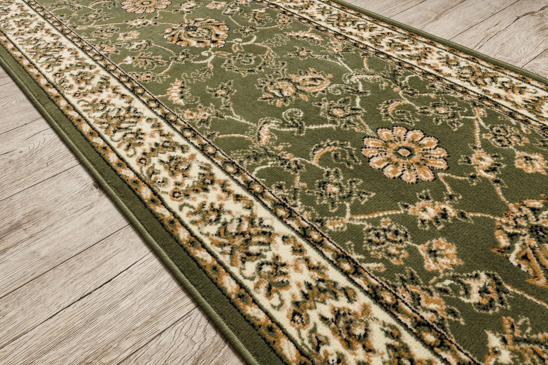 rugsx Chodnik BCF MORAD Klasyk klasyczna oliwkowa zieleń 100 x 650 cm