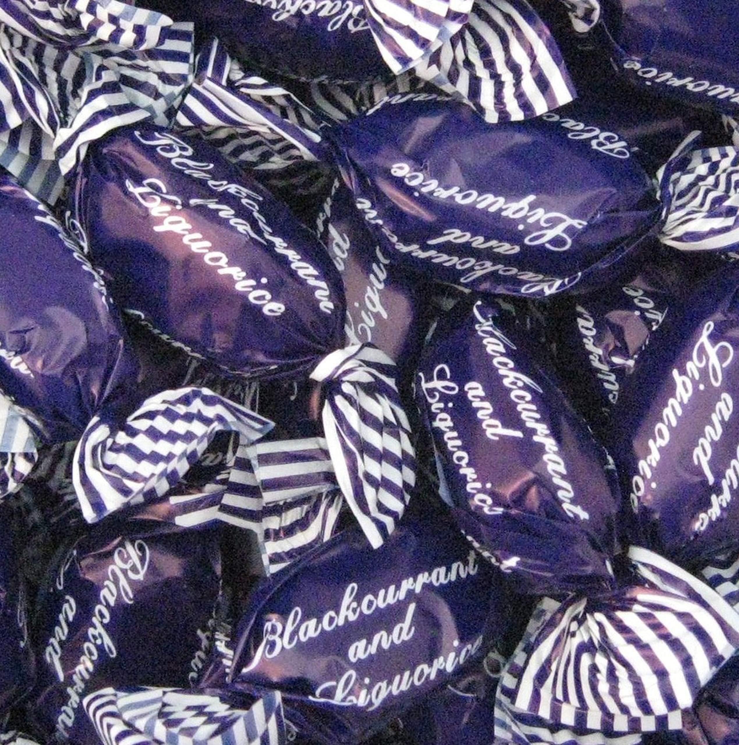 Blackcurrant & Liquorice Sugar Free Sweets Vegetarian Gluten Free Hard Boiled (1500g)