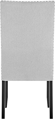 Miniatura 3 de Moderno juego de 2 sillas laterales con asiento tapizado con respaldo completo y ribete de cabeza de clavo, sillas de comedor para habitación, mesa