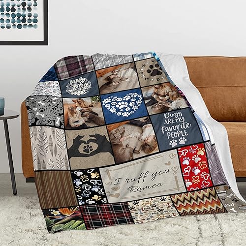 Miniatura 3 de Dipopizt Manta personalizada para perro con foto, nombre, regalos conmemorativos para mascotas, regalos de pérdida de mascotas, manta personalizada