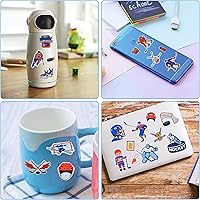 Vista 5 de Paquete de 100 calcomanías de hockey sobre hielo, regalos de decoración de fiesta de hockey, calcomanías impermeables para botella de agua, laptop