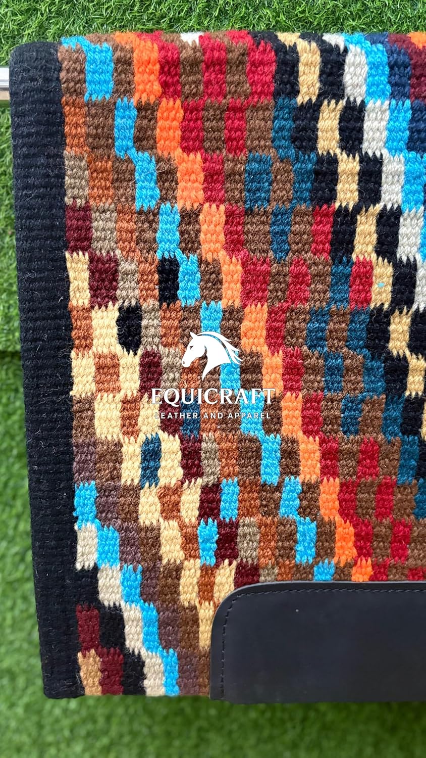 Handmade Western Ranch Saddle Blanket | Genuine New Zealand Wool Pad | Custom Equestrian Gear AM-245
